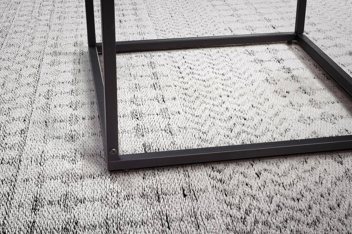 Wohnling Couchtisch klar schwarz Glas Metall B/H/T: ca. 58x43,5x58 cm