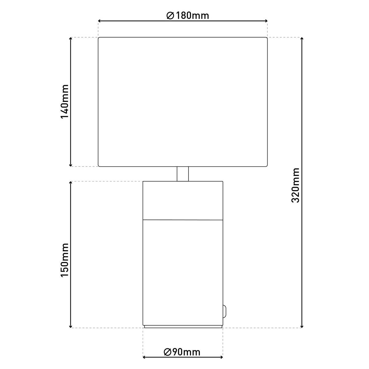 Näve Leuchten Tischleuchte 3189512 blau Metall Kunststoff Textil B/H/T: ca. 18x32x18 cm E14 1 Brennstellen