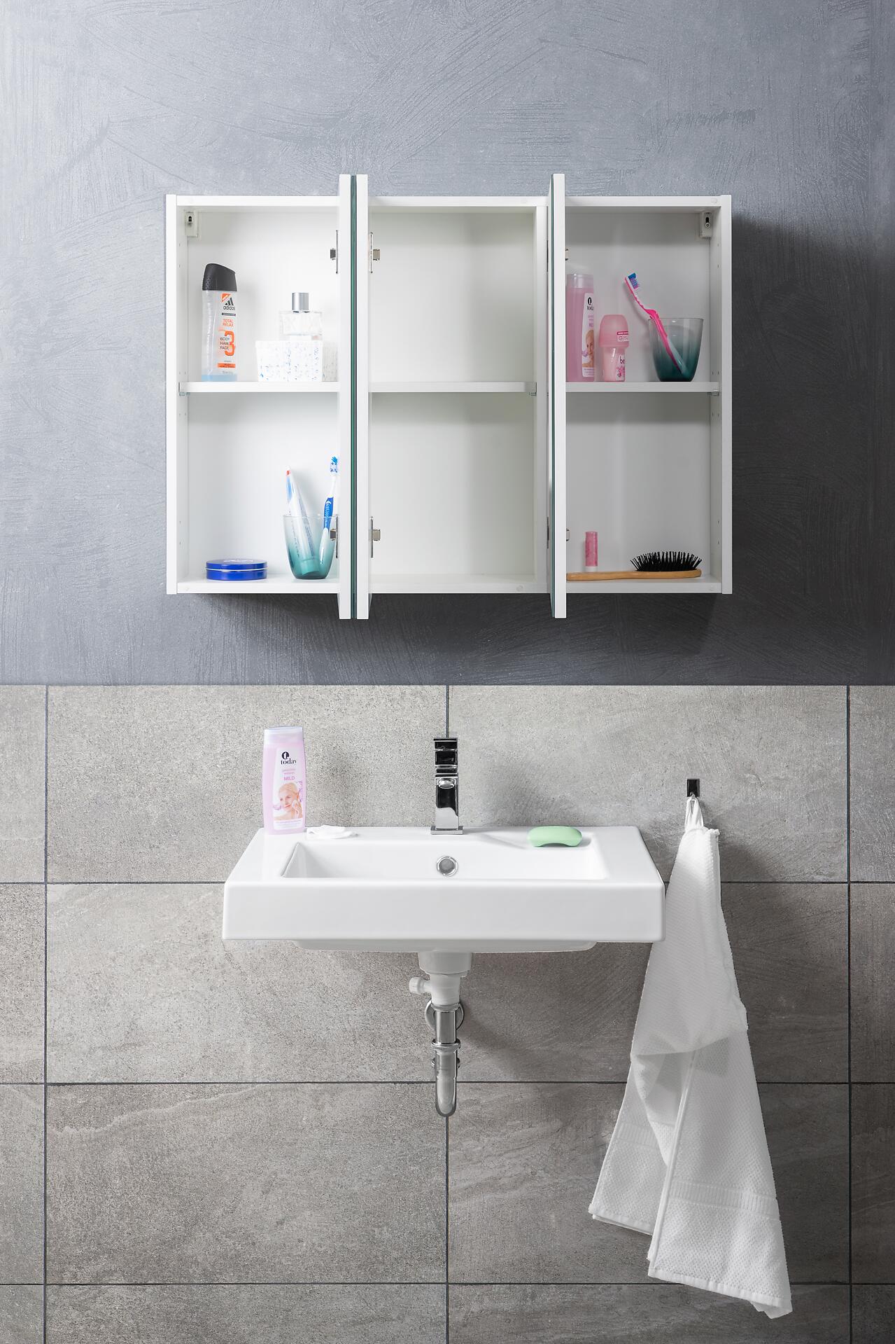 Spiegelschrank Solo 2 weiß B/H/T: ca. 85x60x16 cm