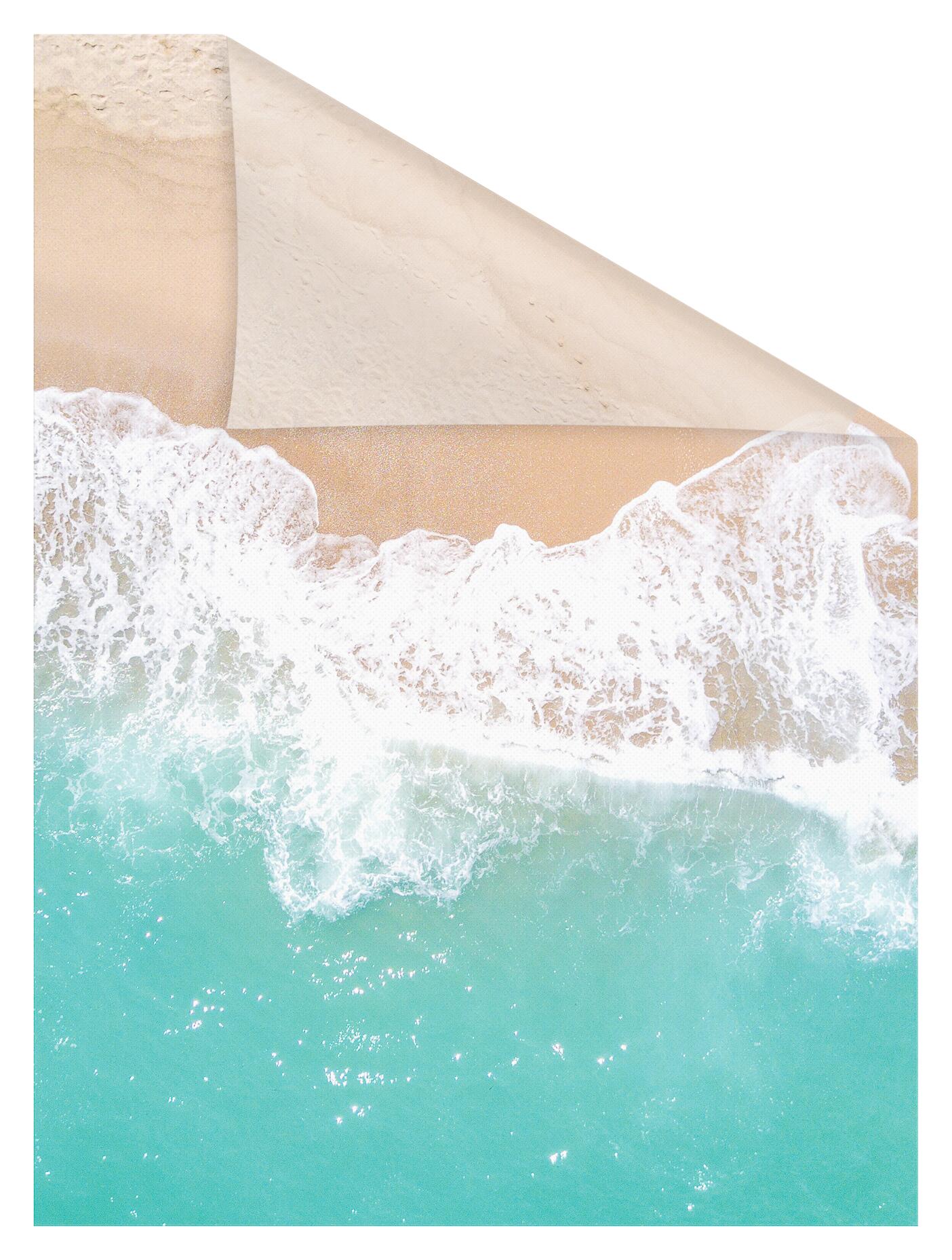 LICHTBLICK Fensterfolie The Beach Strand The Beach türkis beige B/L: ca. 100x130 cm