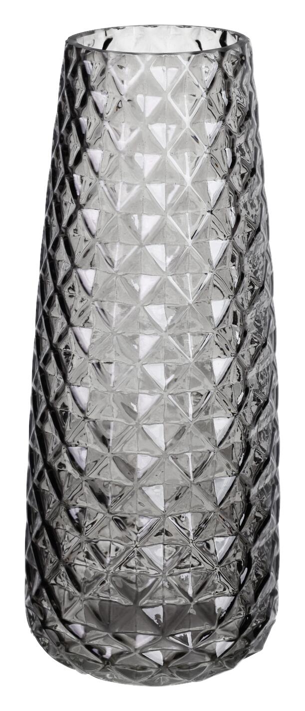 Vase grau Glas B/H/L: ca. 10x23,5x10 cm