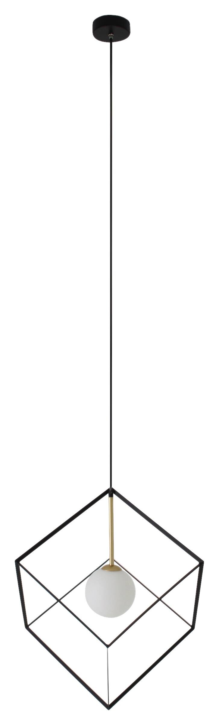 Näve Leuchten Pendelleuchte 6107822 schwarz Glas Metall B/H/T: ca. 30x100x30 cm G9 1 Brennstellen