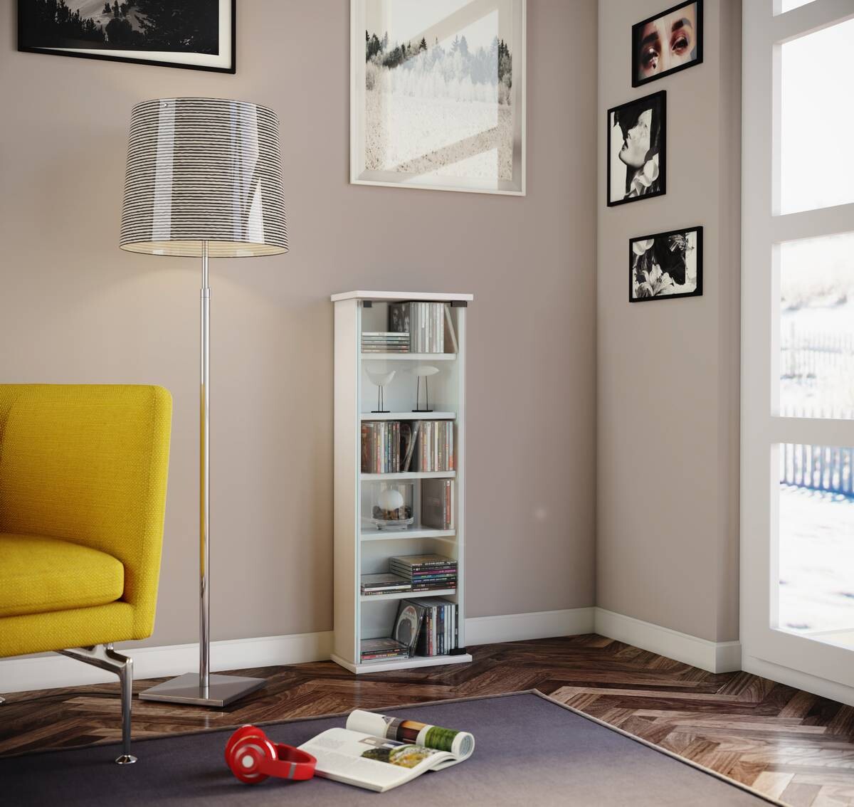 Regal Vetro weiß Holzwerkstoff B/H/T: ca. 31x91,5x18 cm