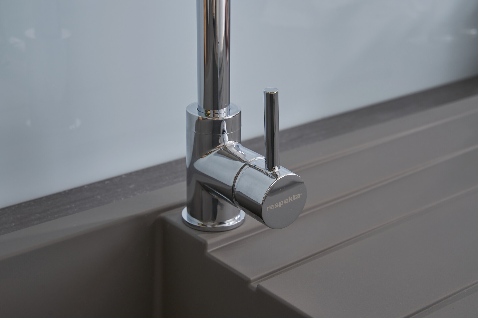 Respekta Einbauspüle Houston 80 x 50 G Beton grau Mineralite B/H/T: ca. 80x21x50 cm