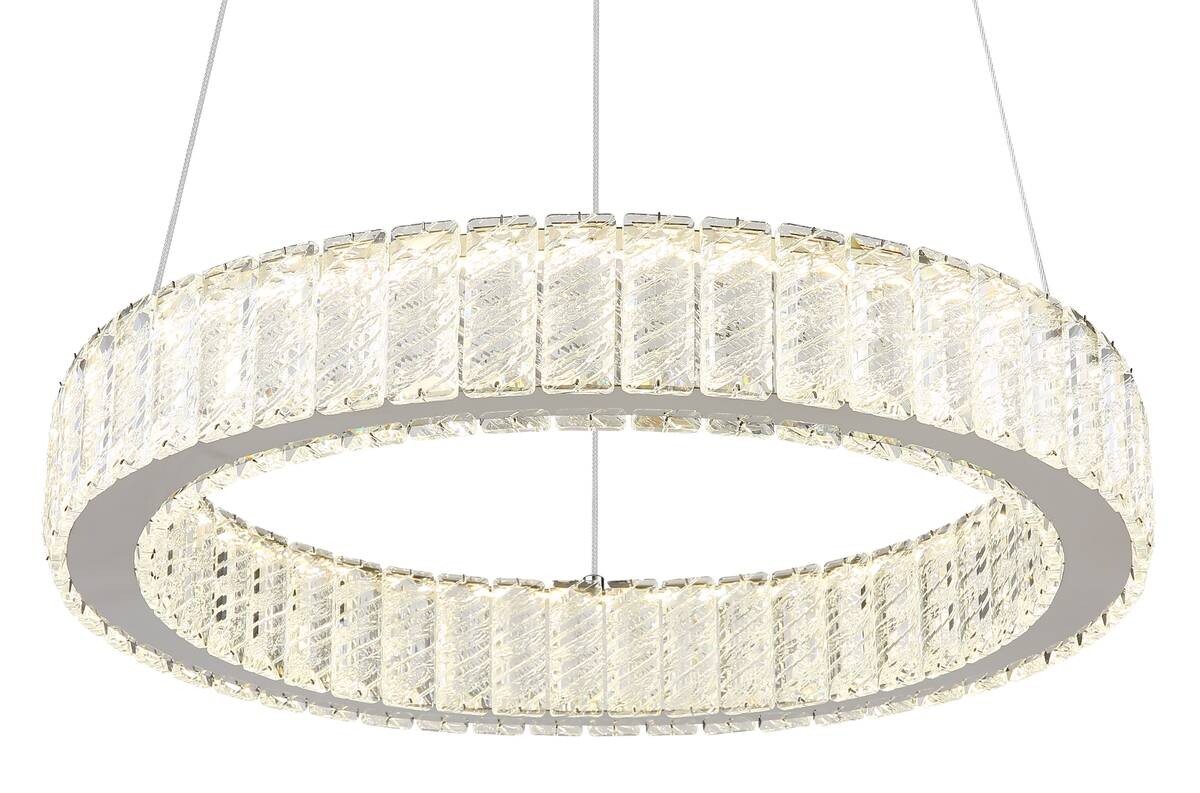 GLOBO Pendelleuchte Chrom Metall Acryl Chrom H/D: ca. 120x50 cm 1.0 Brennstellen