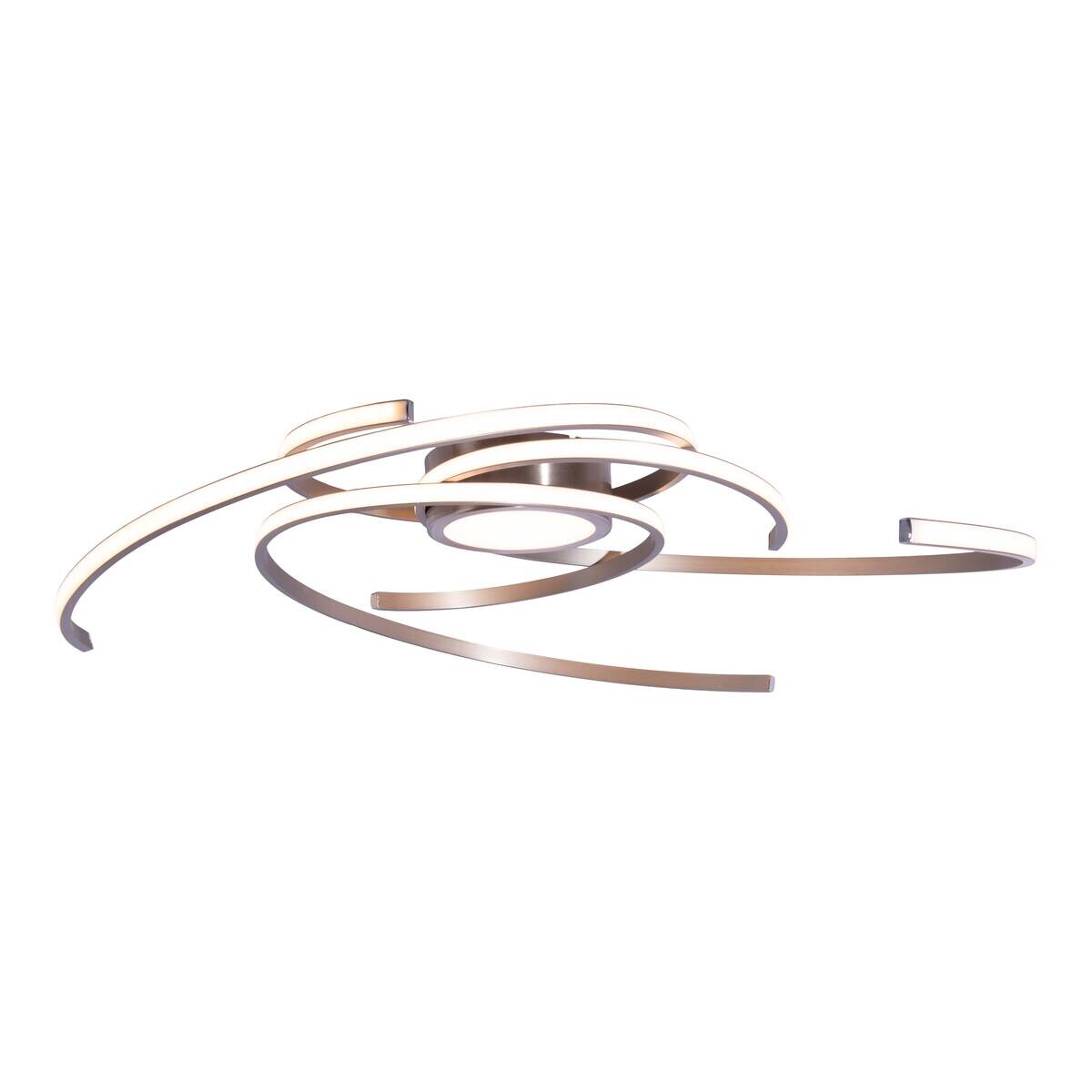 Näve Leuchten Deckenleuchte 1395750 stahlfarbig Metall Kunststoff B/H/T: ca. 75x6x75 cm null 4 Brennstellen