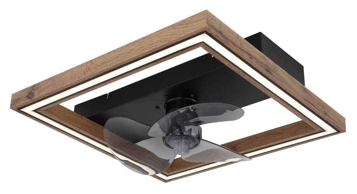 GLOBO Deckenventilator Opal dunkelbraun schwarz B/H/T: ca. 44x13,5x44 cm max. 24 W