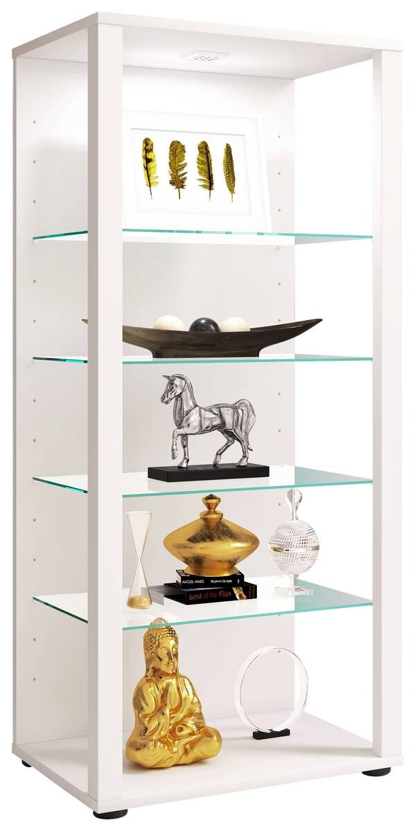 Standvitrine Glasol weiß Holzwerkstoff Glas B/H/T: ca. 52x115x35 cm