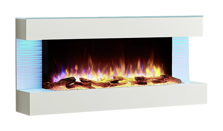 Balderia Wandkamin Helia weiß MDF B/H/T: ca. 127x60x25 cm