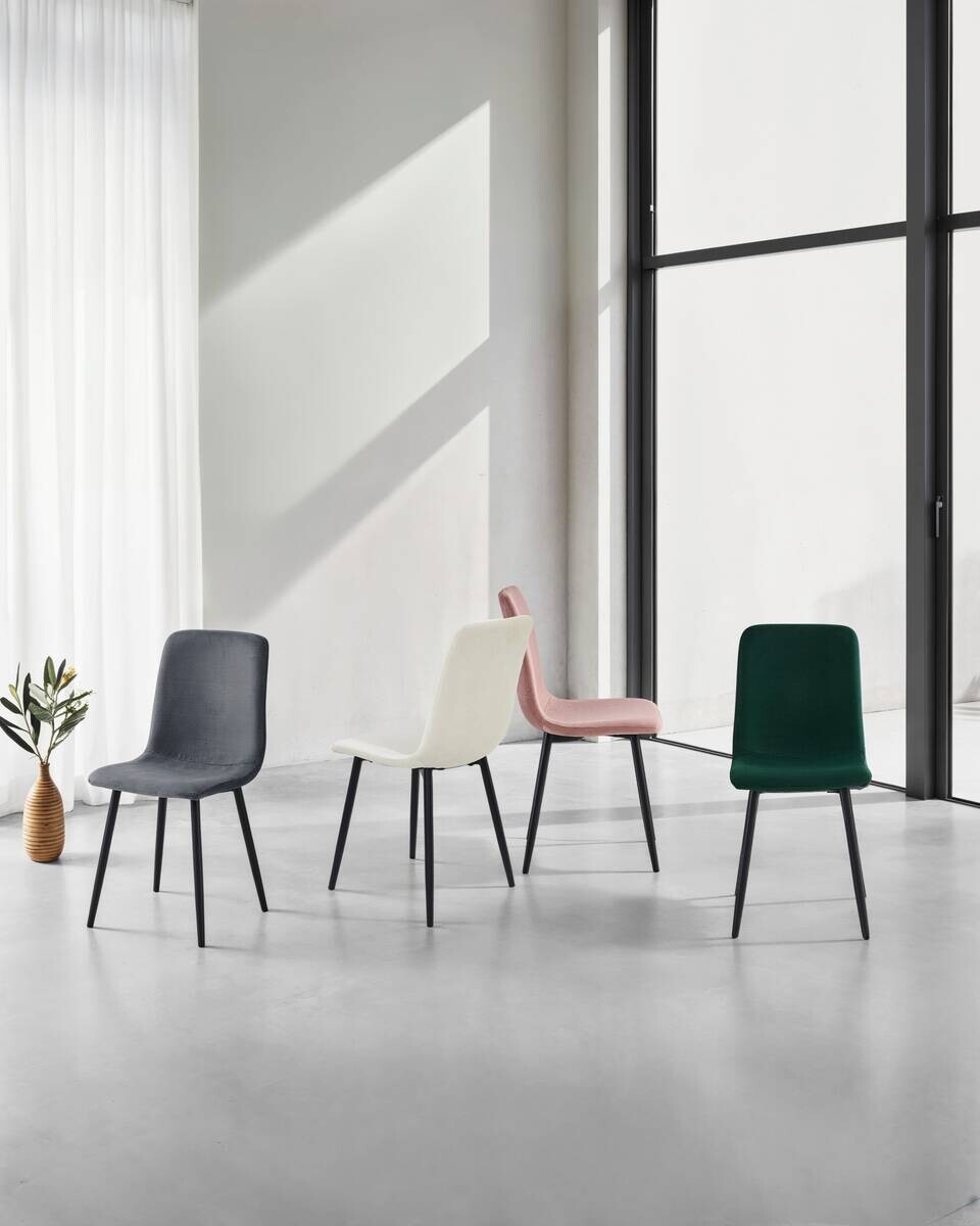 Stuhl Leipzig, 4er-Set altrosa Microfaser B/H/T: ca. 44x92x54 cm