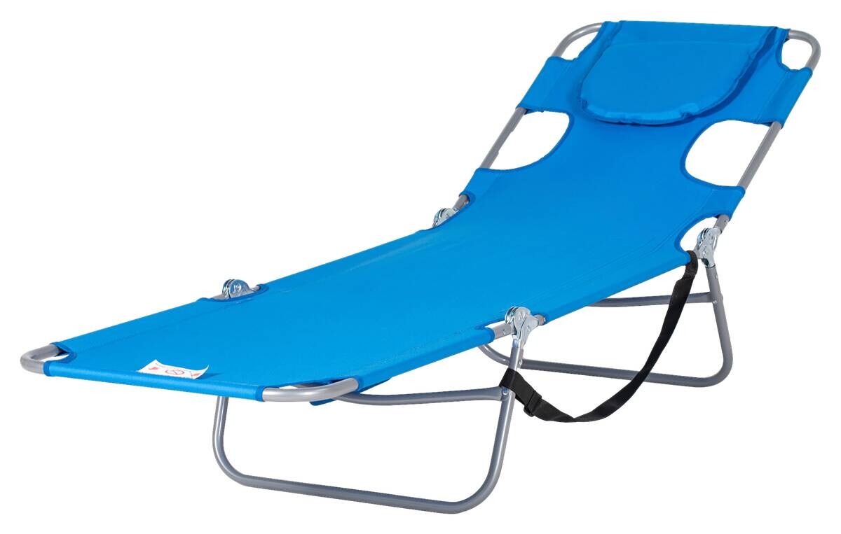 Outsunny Sonnenliege blau Polyester B/H/L: ca. 55x29x185 cm