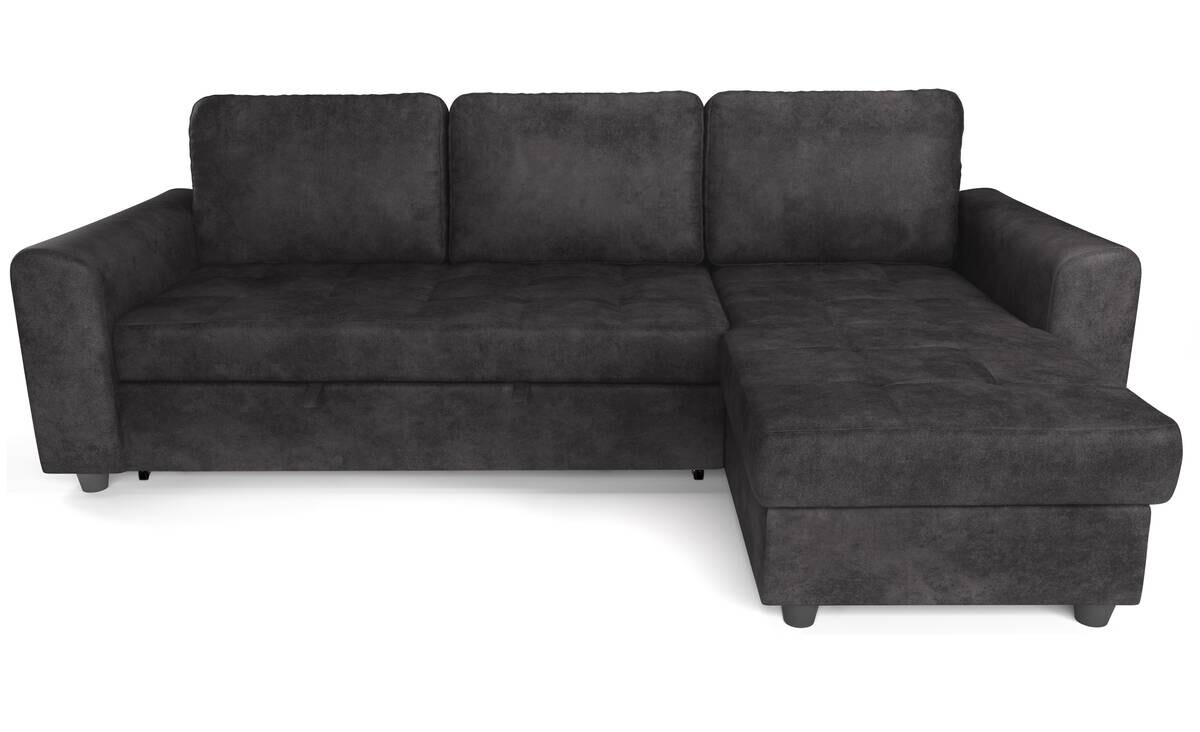 Ecksofa mit Bettfunktion und Bettkasten anthrazit Microfaser B/T: ca. 245x155 cm