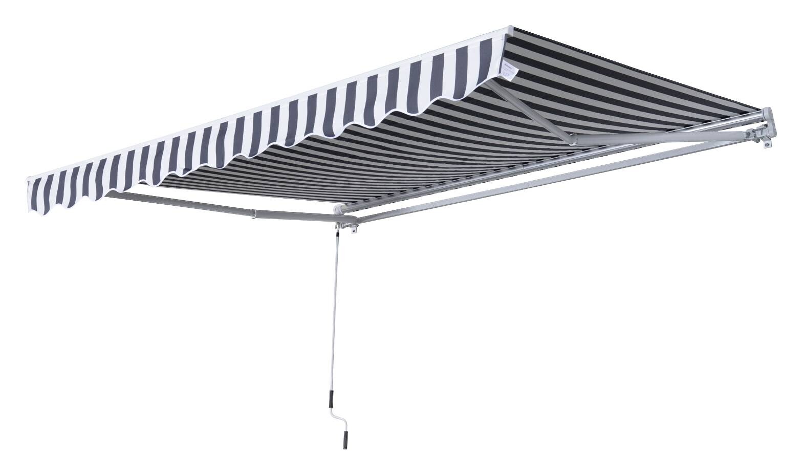 Outsunny Gelenkarmmarkise grau B/H/L: ca. 350x0,3x250 cm