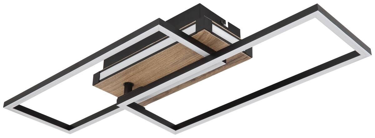 GLOBO LED-Deckenleuchte 67299D dunkelbraun mattschwarz Kunststoff MDF Metall B/H/T: ca. 49x10x60 cm