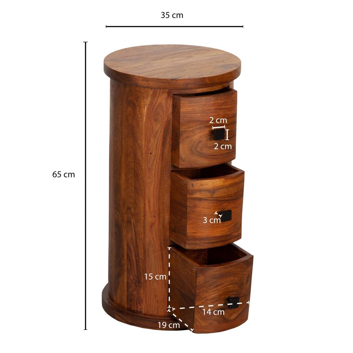 Sideboard natur schwarz lackiert B/H/T: ca. 35x65x35 cm