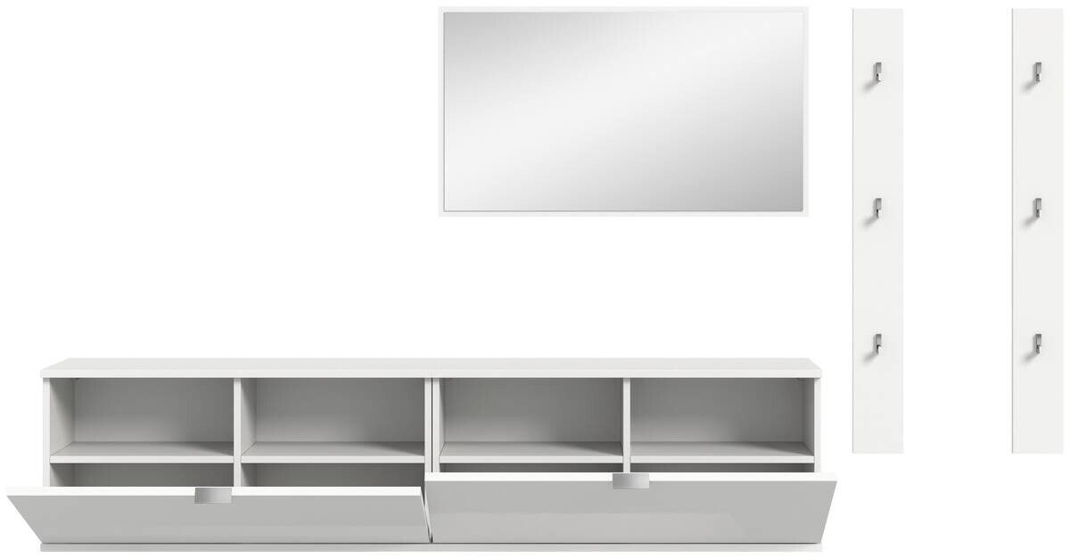 Garderobe PROJEKT X weiß weiß Hochglanz B/H/T: ca. 237x191x37 cm