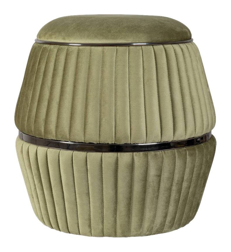 360 Living Hocker Doric 200 grün Graphit H/D: ca. 53x51,5 cm