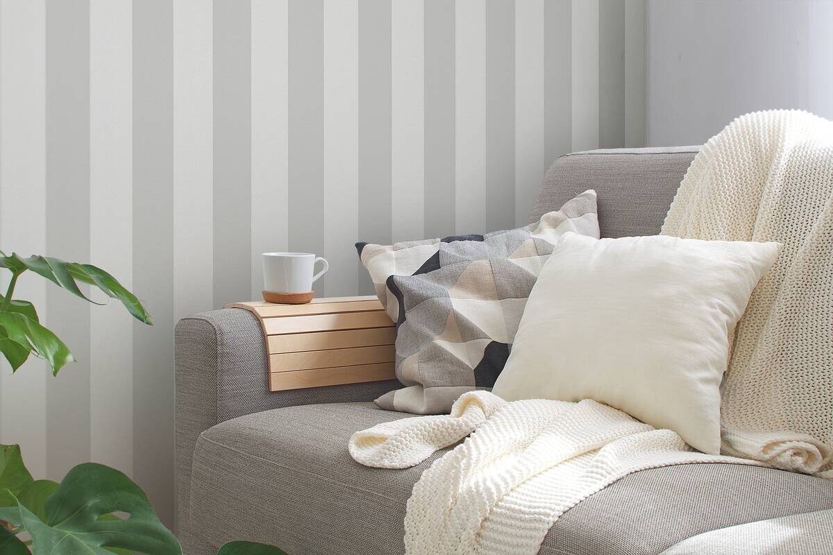 A.S.Creation Vliestapete Trendwall 2 Streifen grau B/L: ca. 53x1005 cm