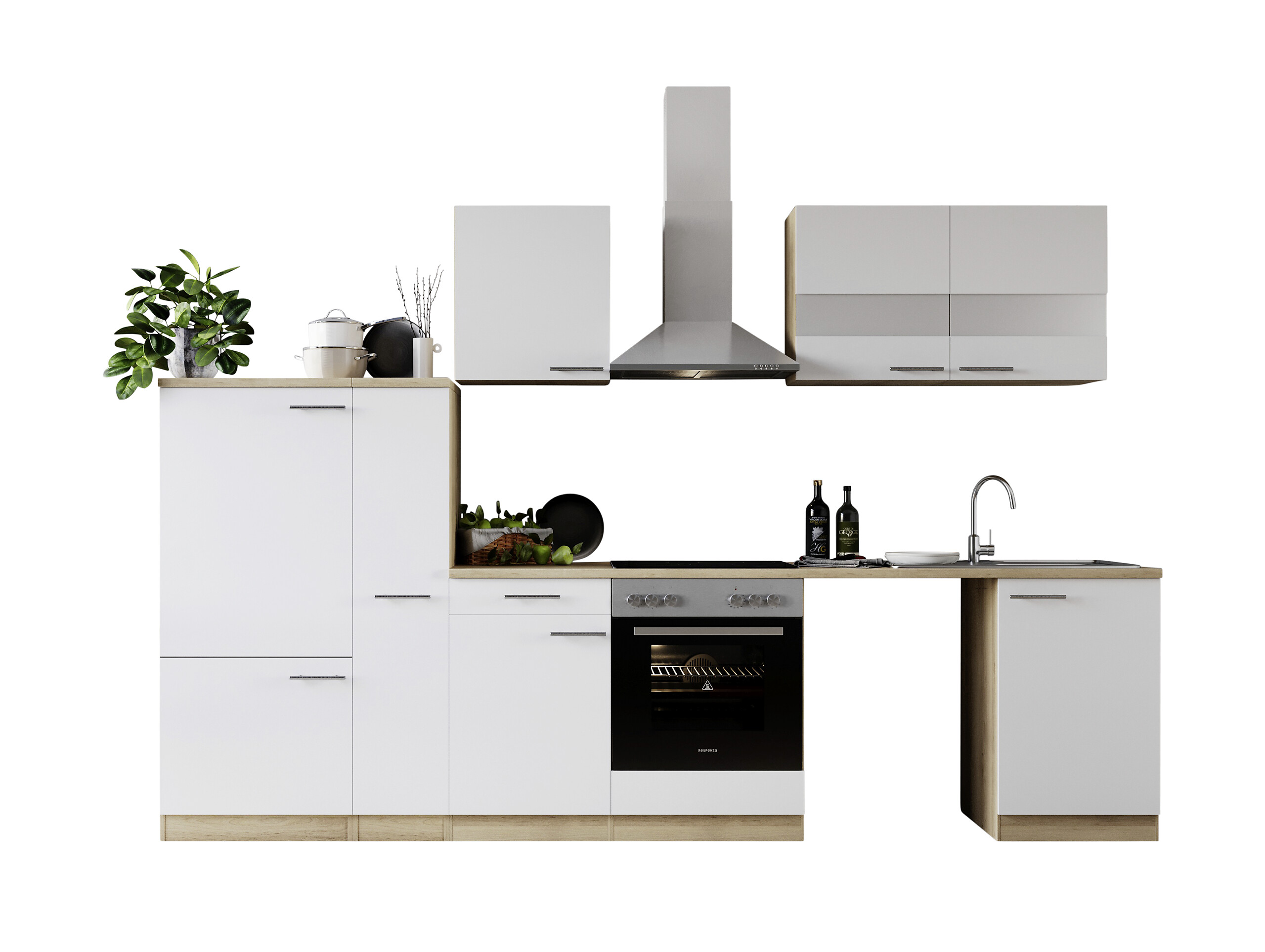 Respekta Küchenblock Merle weiß B/H/T: ca. 310x200x60 cm