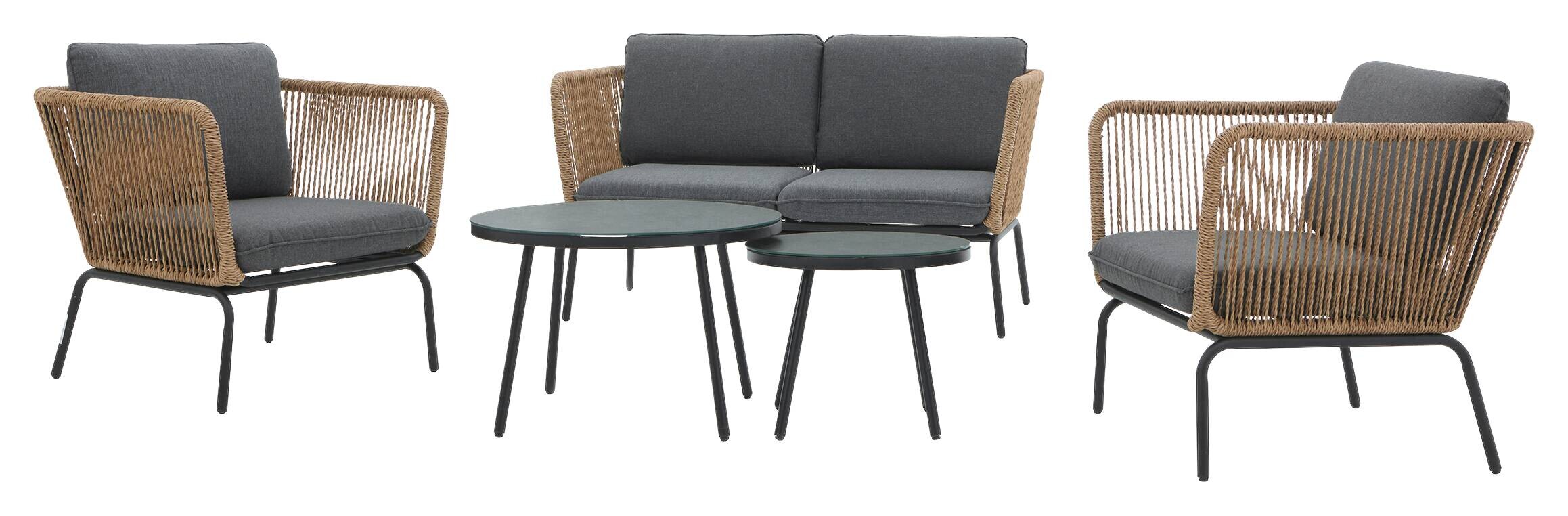 POCOline Gartensitzgruppe Verona dunkelgrau Stahl
