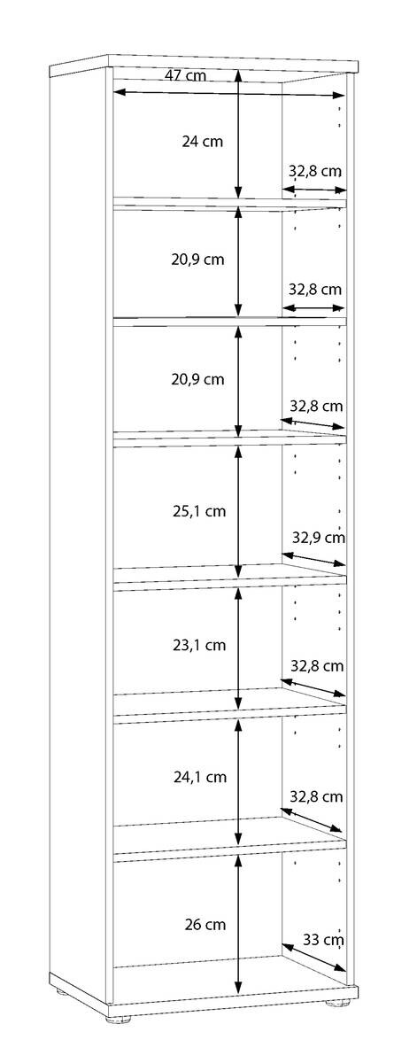 Mehrzweckschrank Eiche Artisan Nachbildung B/H/T: ca. 50x179x35 cm