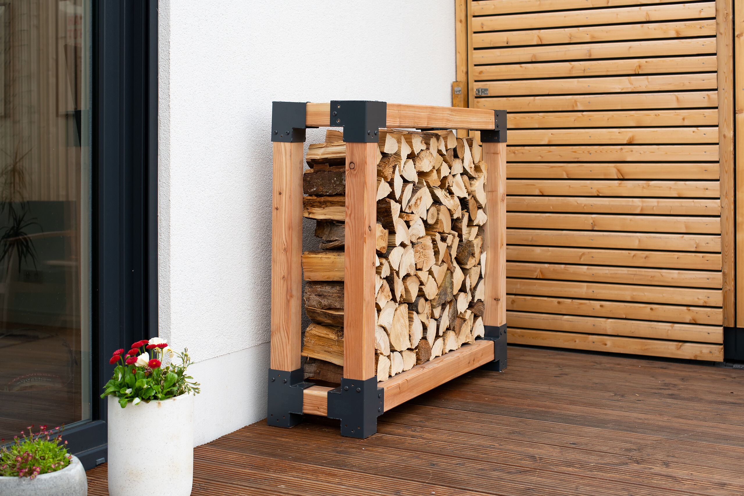 Westmann Kaminholzregal Michel natur B/H/L: ca. 40x120x138 cm