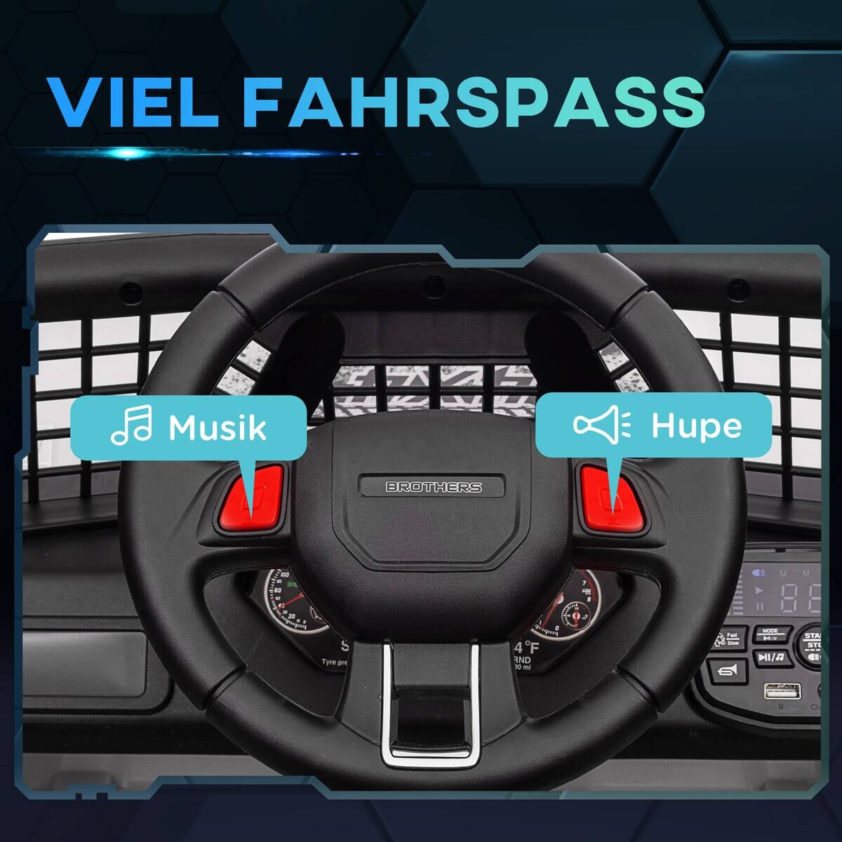 AIYAPLAY Kinder-Elektroauto weiß B/H/L: ca. 67x68,5x109 cm