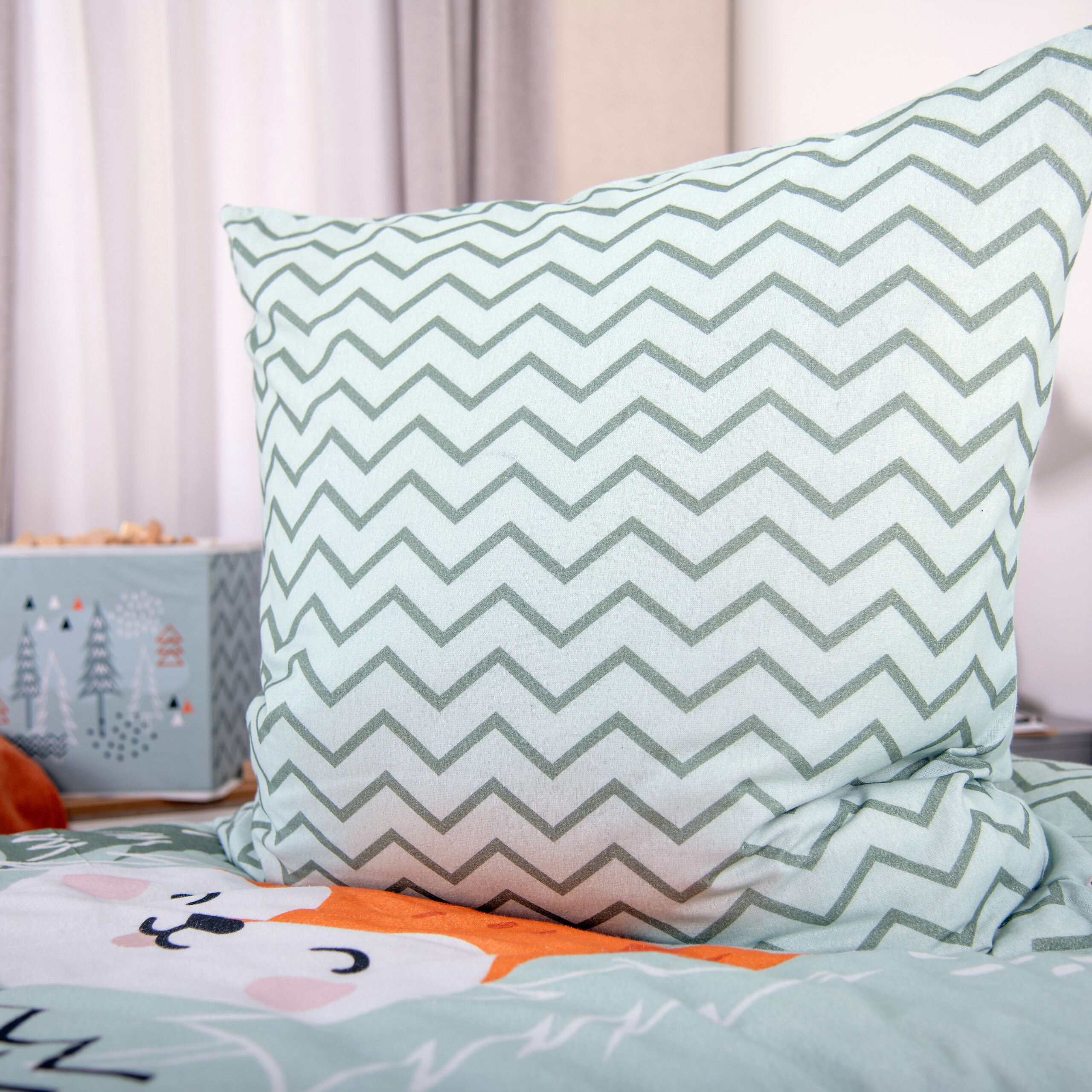 Baumwoll Bettwäsche Nordic Forest grün Baumwolle