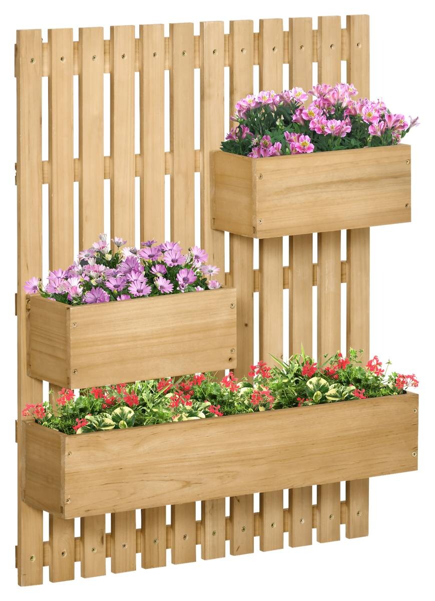 Outsunny Wandbeet mit Spalier zur Aufhängung B/H/L: ca. 16x80x60 cm