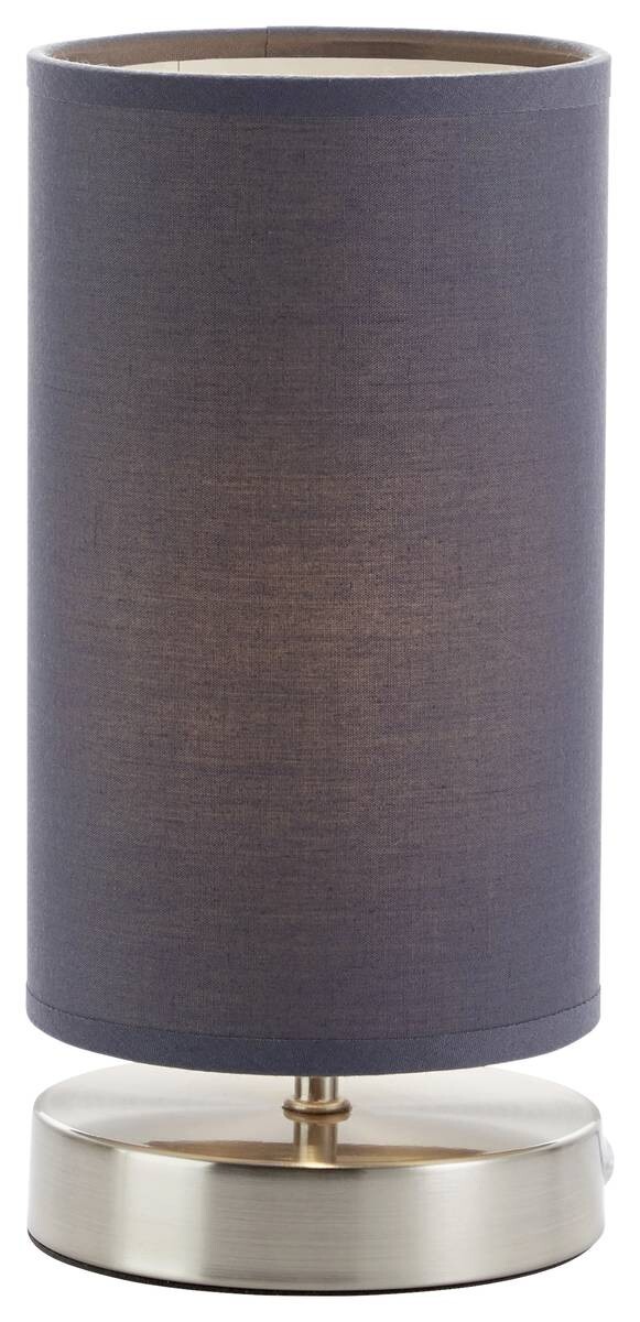 Brilliant Tischleuchte Claire grau nickel matt Stoff Metall H/D: ca. 25,5x12 cm E14 1 Brennstellen