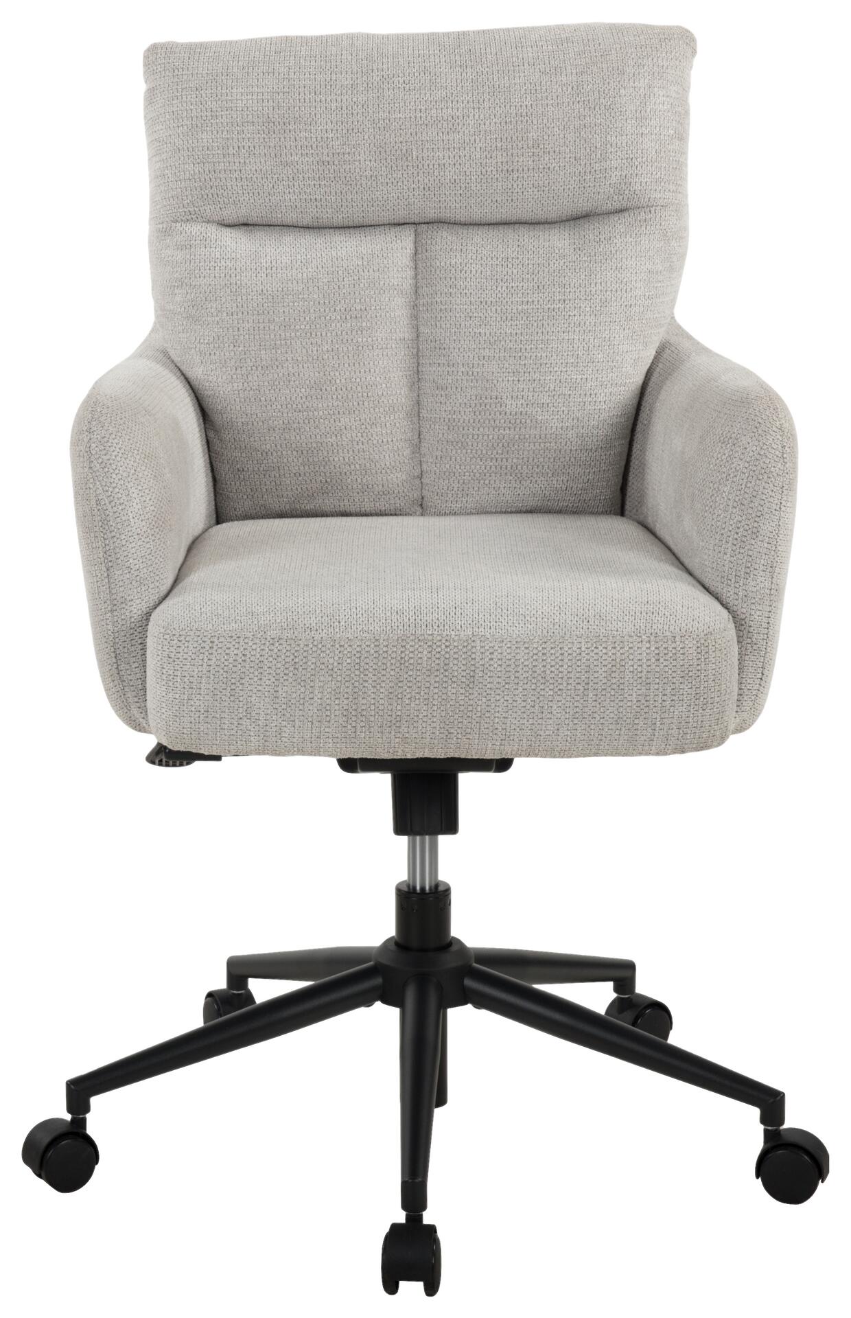 Drehstuhl Lenn hellgrau schwarz Metall Polyester