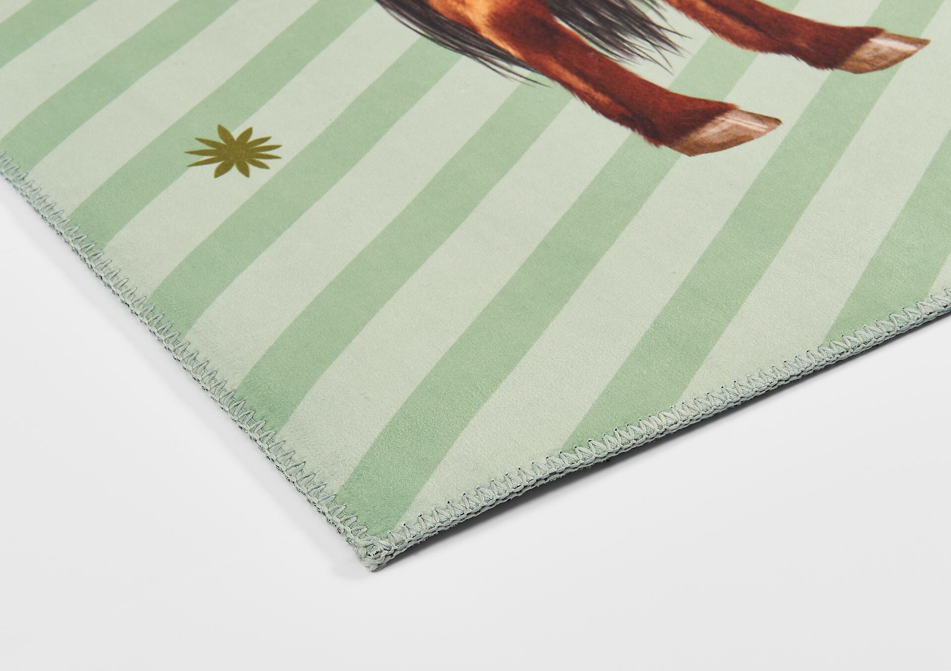 Pferde Freunde Kinderteppich grün B/L: ca. 100x160 cm