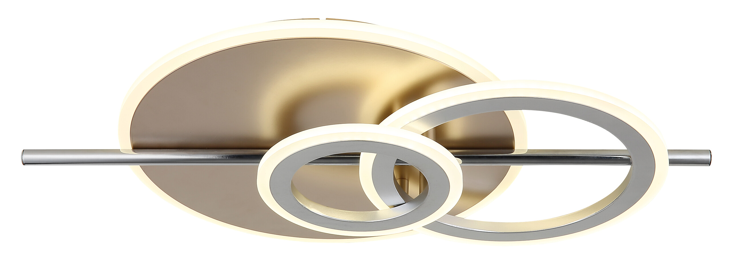 GLOBO LED-Deckenleuchte Opal champagner Metall B/H/L: ca. 32x8,5x55 cm 1 Brennstellen