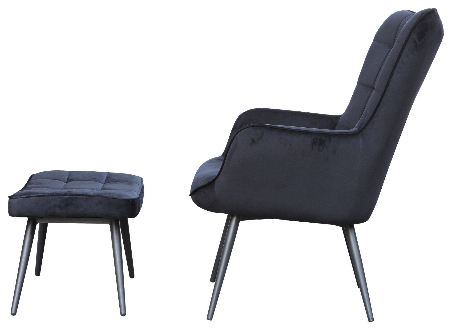 byLIVING Sessel UTA schwarz schwarz Stoff Metall B/H/T: ca. 72x97x80 cm