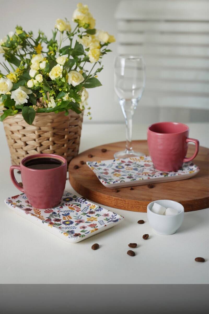 HermiaConcept Kaffeetassen-Set Giannis 4-tlg.  multicolor Steinzeug
