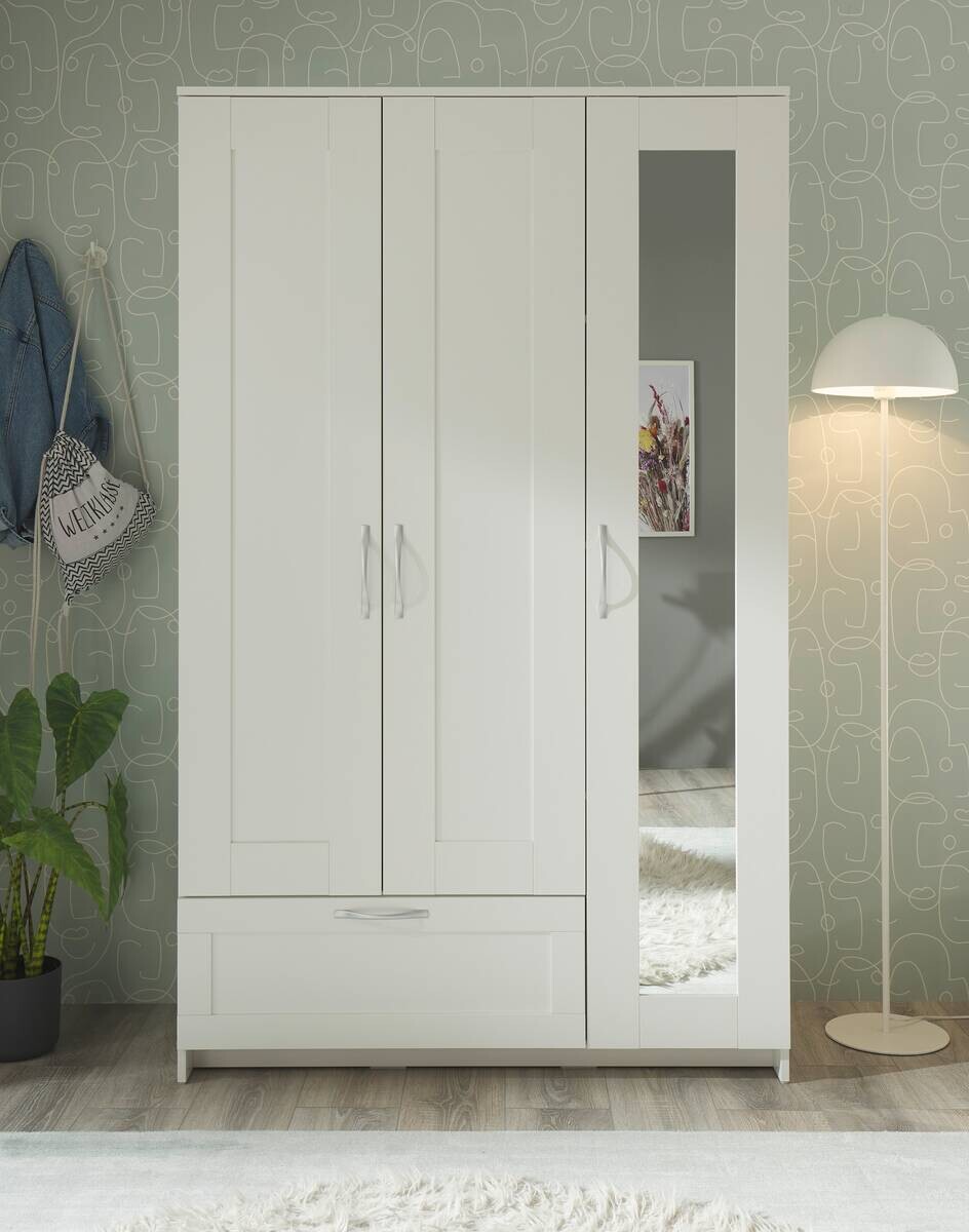 Kleiderschrank weiß B/H/T: ca. 117x191x50 cm Kleiderschrank weiß B/H/T: ca. 117x191x50 cm