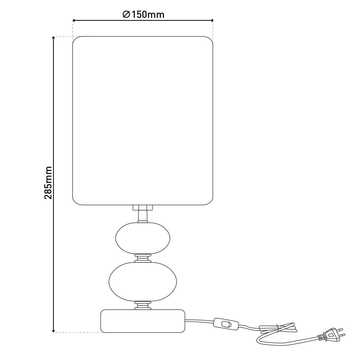 Näve Leuchten Tischleuchte 3098123 weiß Textil Metall B/H/T: ca. 15x28,5x15 cm E14 1 Brennstellen