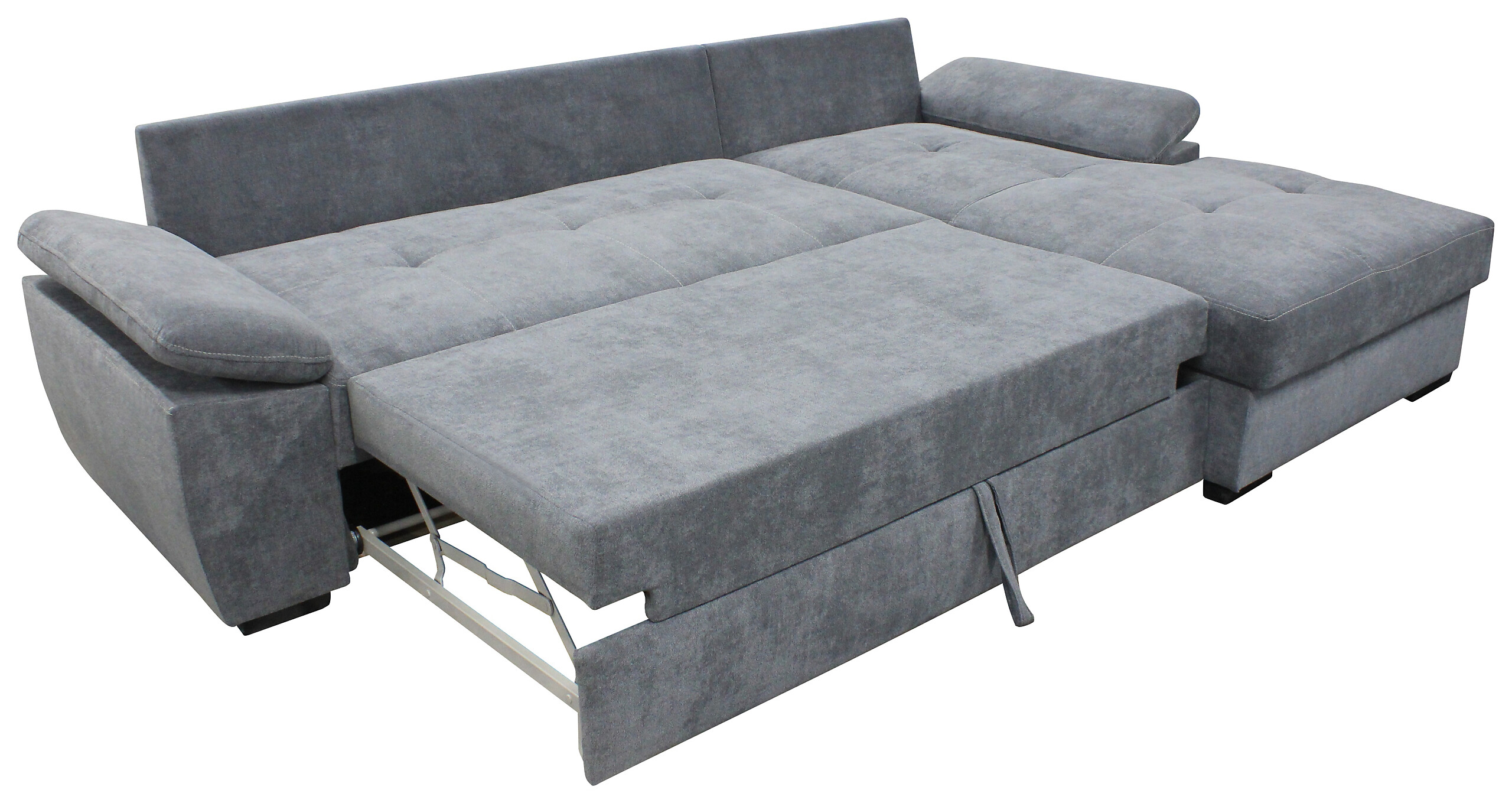 Ecksofa mit Bettfunktion und Bettkasten hellgrau B/H/T: ca. 274x90x168 cm