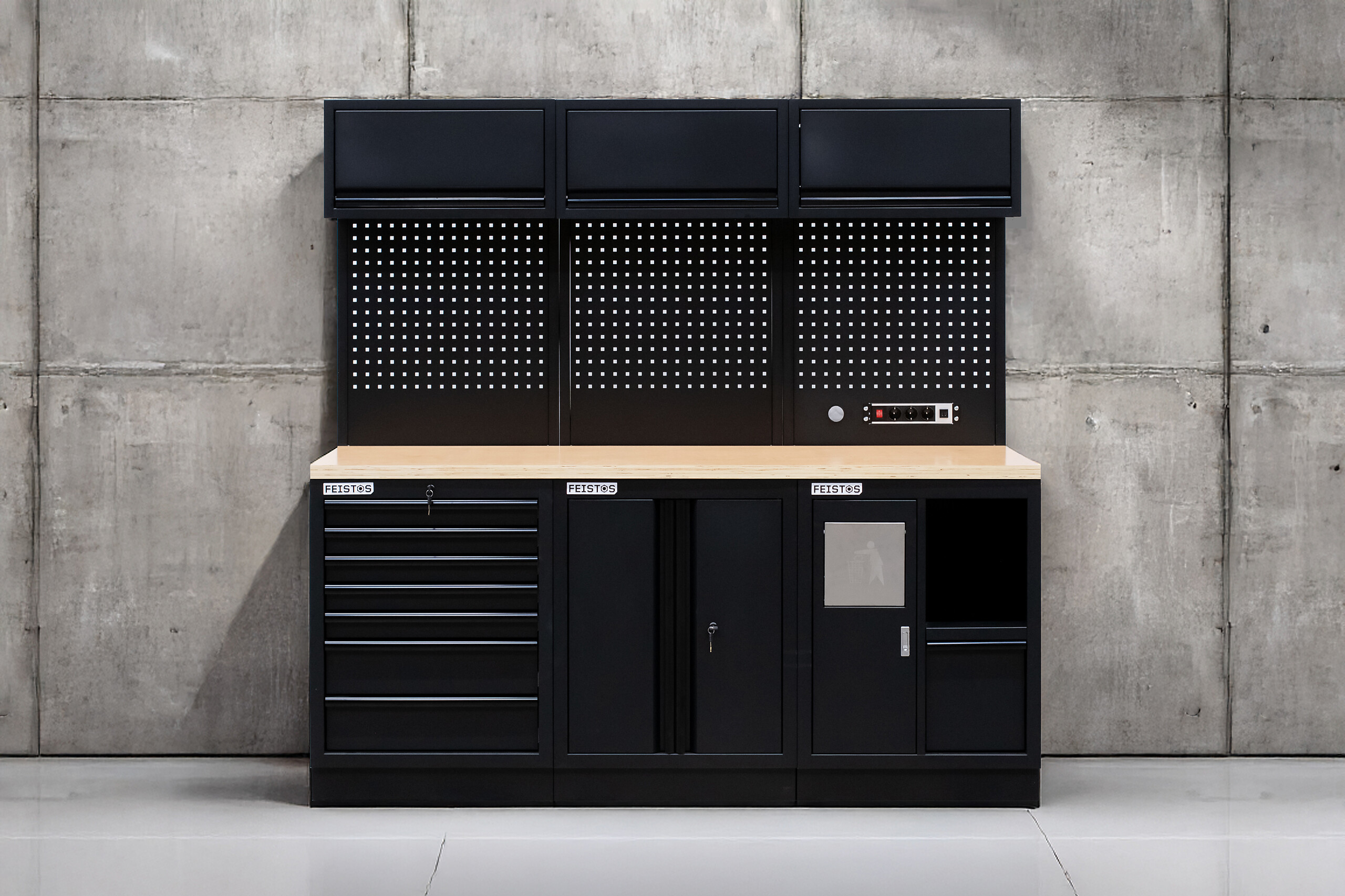 Werkzeugschrank EOS Blackline schwarz B/H/L: ca. 204x200x61 cm