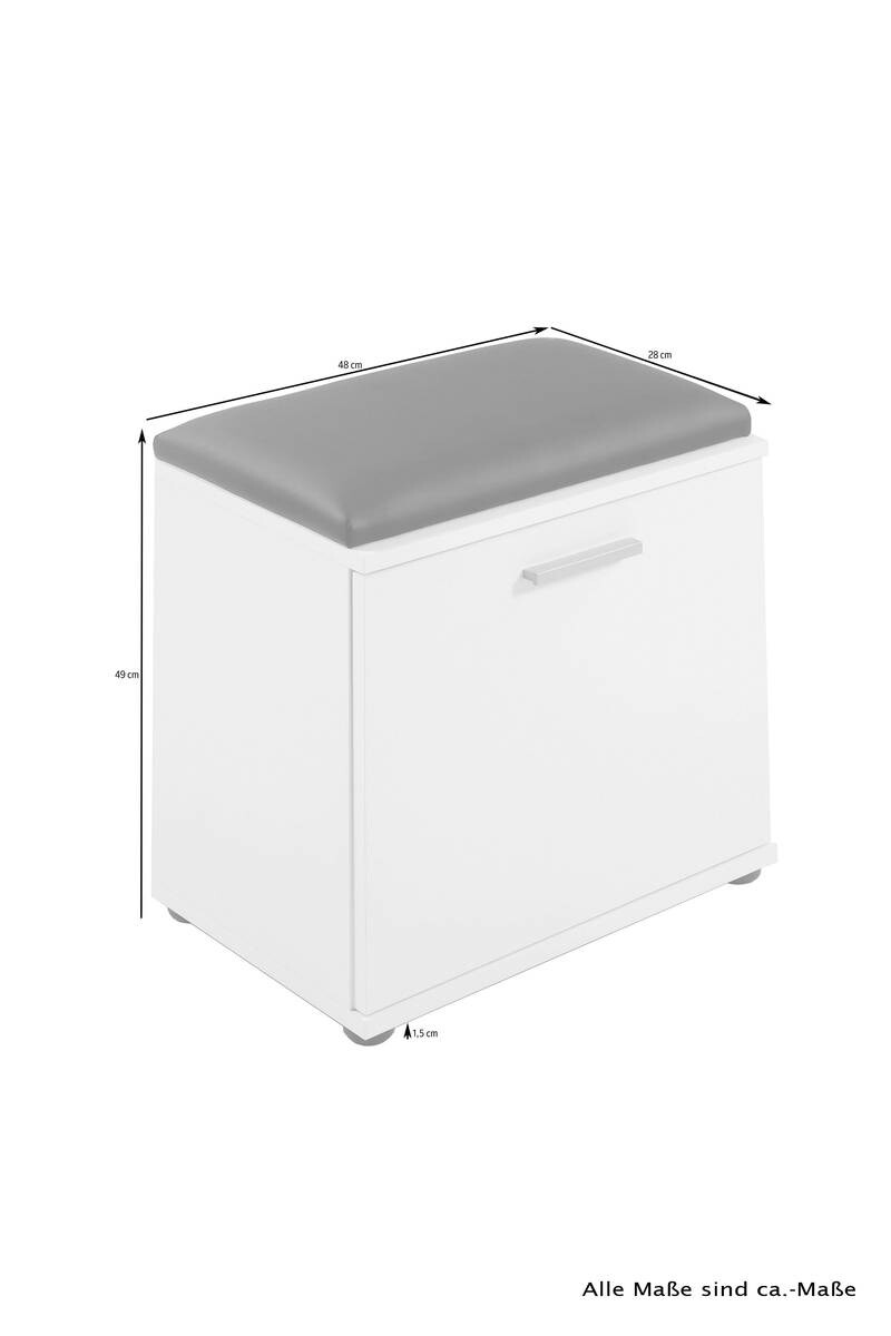 Sitzbank JAKOB schwarz anthrazit Eiche Old Wood Nachbildung B/H/T: ca. 48,5x49x30 cm