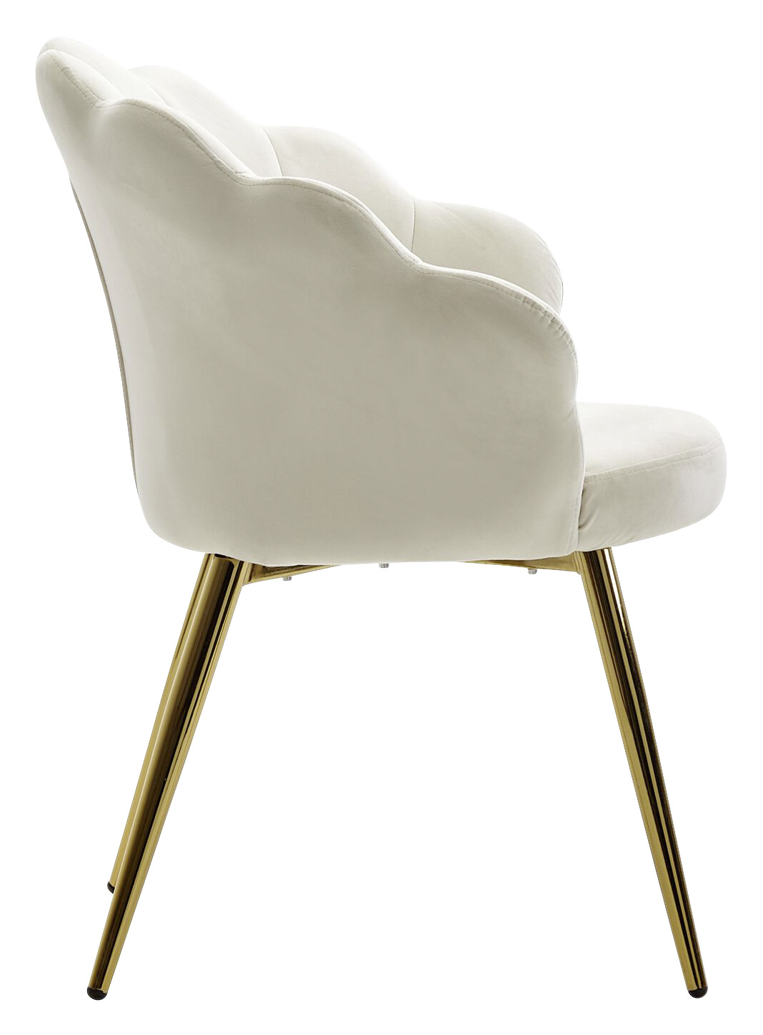 Stuhl weiß gold Stoff Eisen B/H/T: ca. 47,5x80x53 cm