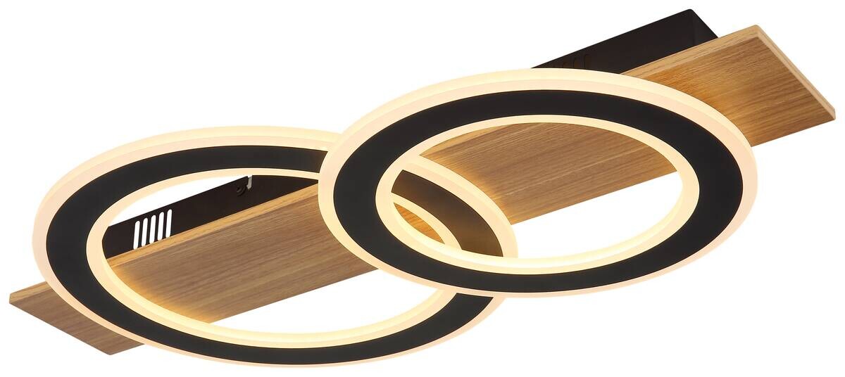 GLOBO LED-Deckenleuchte dunkelbraun schwarz Metall Kunststoff B/H/T: ca. 35x7x63 cm 1 Brennstellen