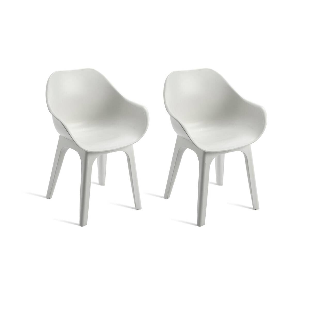 ProGarden Sessel GHIBLI 2er-Set weiß Polypropylen B/H: ca. 55x81 cm