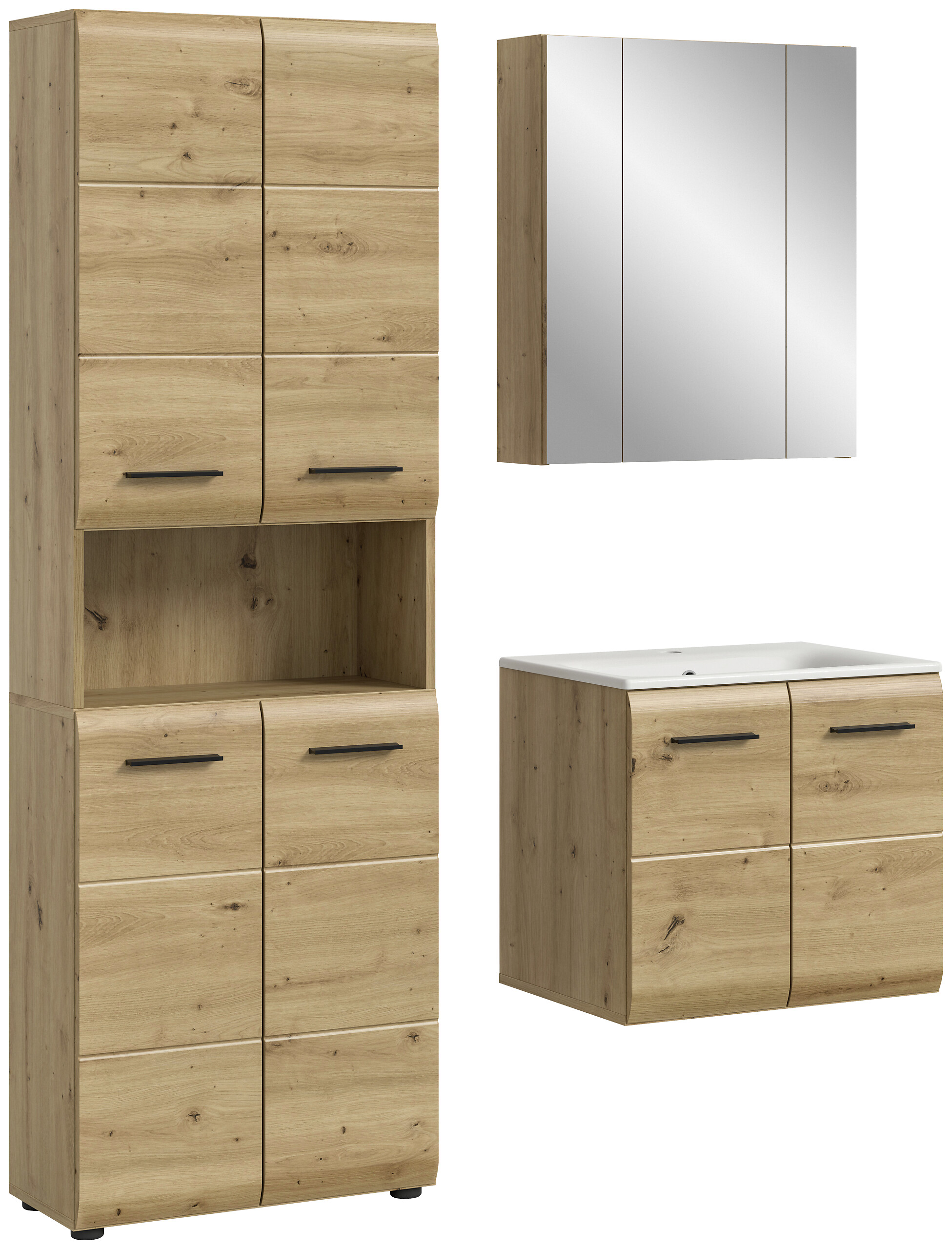 Badezimmer-Set Ice Artisan Oak Nachbildung B/H/T: ca. 135x185x46 cm
