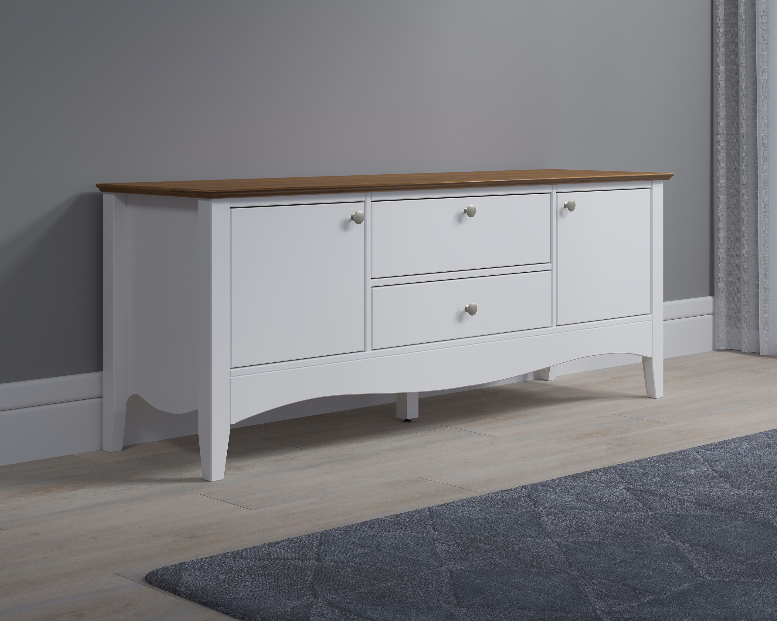 TV-Lowboard Lissabon weiß lackiert café braun lackiert B/H/T: ca. 140x58x42 cm