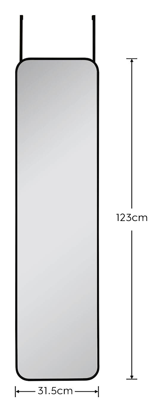 Türhängespiegel Beate schwarz Metall B/H: ca. 32x123 cm