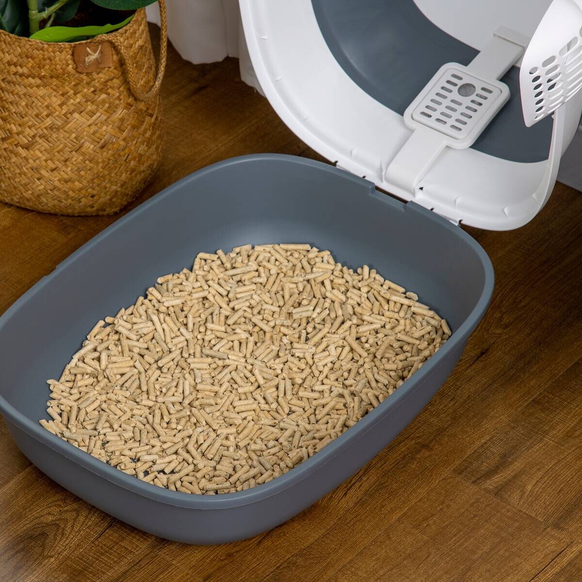 PawHut Katzen-Zubehör grau Edelstahl B/H/L: ca. 41x52x38 cm