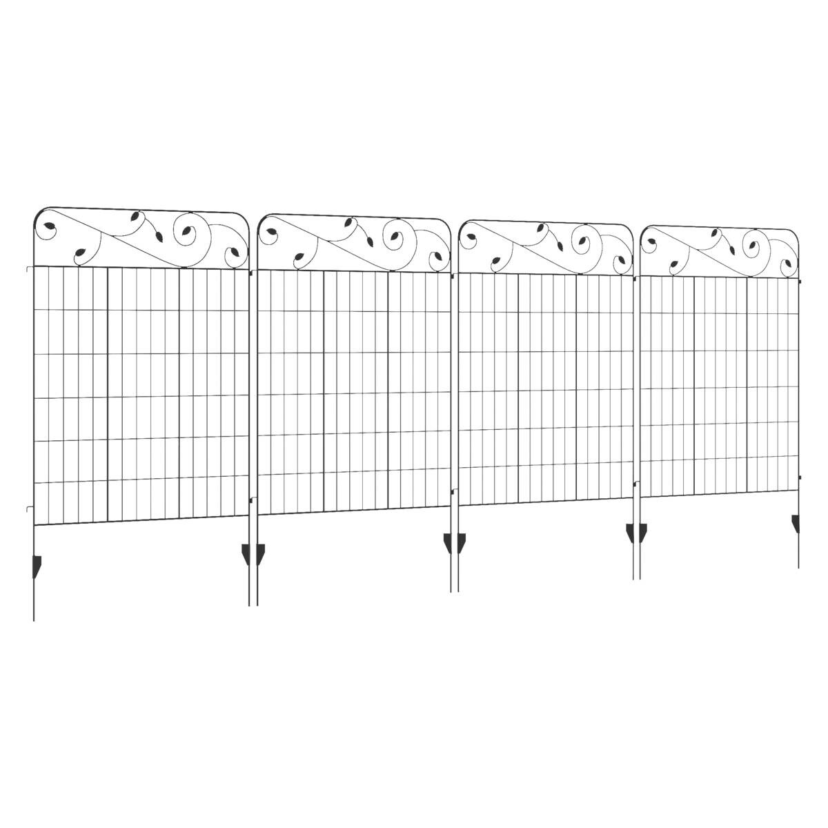 Outsunny Zaun schwarz Polypropylen B/H/L: ca. 0,8x352x110 cm