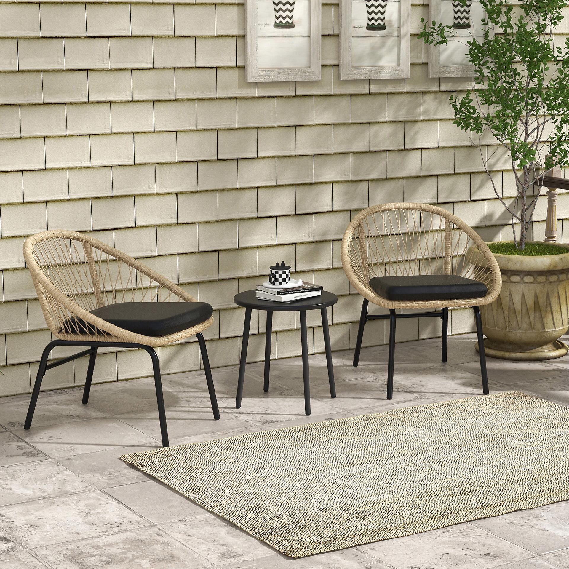 Outsunny Sitzgruppe gelb Polyester B/H/L: ca. 63x70x73 cm