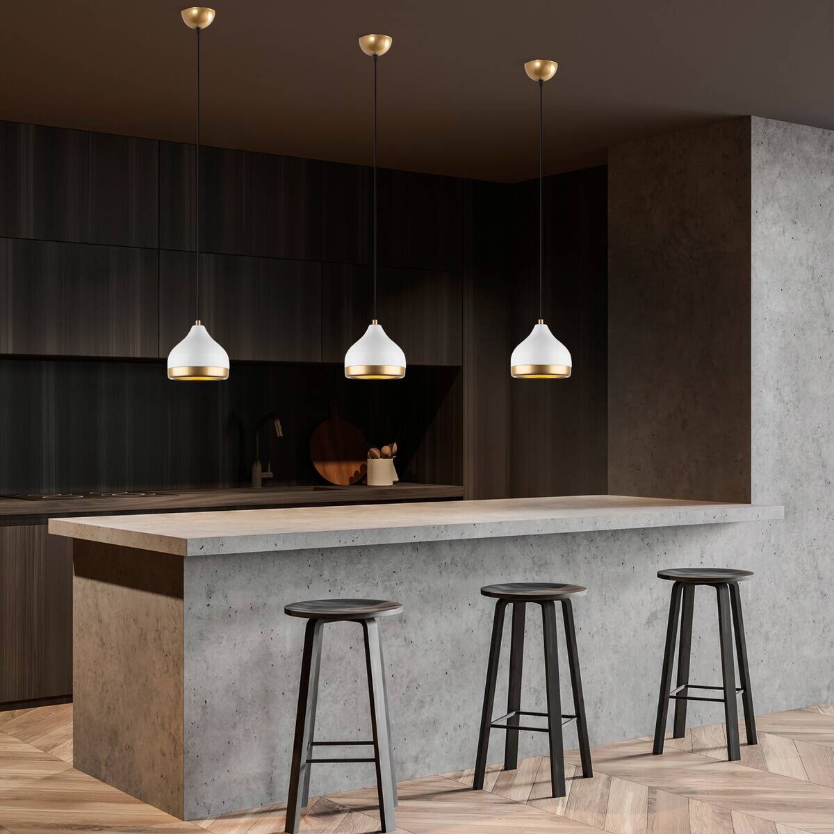 Opviq Pendelleuchte Yldo weiß B/H/T/L/D: ca. 17x112x17x17x17 cm E27 1 Brennstellen